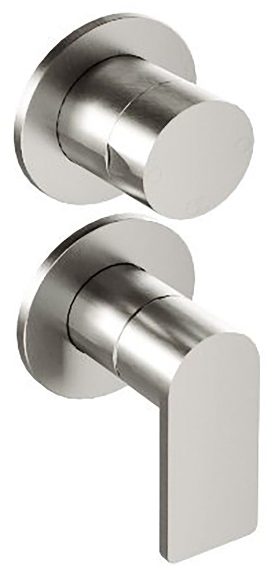 Rubinetterie Treemme 3M 3.6 RWIT 9AC3 IS 01 + RWIT 22A2 ZZ 01 Miscelatore Monocomando Doccia Incasso Parete Meccanico Deviatore 3 Vie Due Fori 1 Leva Posizione Verticale Staffa Cartongesso Acciaio Inox Spazzolato Opaco Parte Interna Esterna Incluse