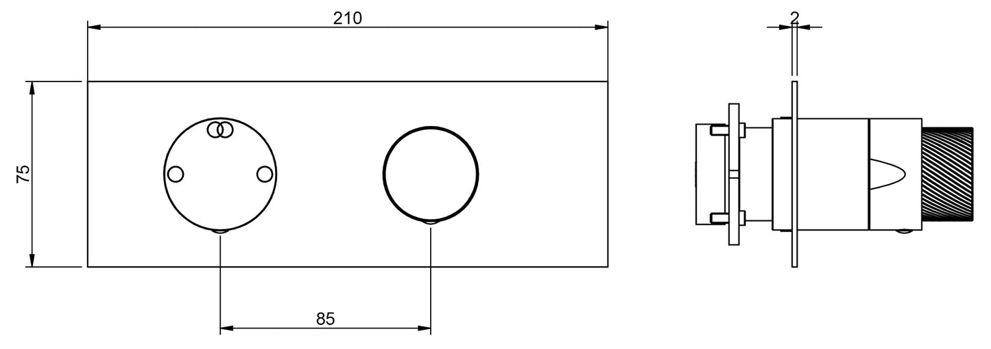 Rubinetterie Treemme 3M 3.6 RWIT 9AE2 IS 02 + RWIT 22A2 ZZ 01 Miscelatore Monocomando Doccia Incasso Parete Meccanico Deviatore 2 Vie Due Fori 1 Manopola Piastra Orizzontale Staffa Cartongesso Acciaio Inox Spazzolato Opaco Parte Interna Esterna Incluse