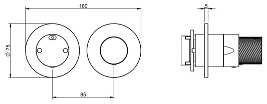 Rubinetterie Treemme 3M 3.6 RWIT 9AF2 IS 03 + RWIT 22A2 ZZ 01 Miscelatore Monocomando Doccia Incasso Parete Meccanico Deviatore 2 Vie Due Fori 1 Manopola Posizione Orizzontale Staffa Cartongesso Acciaio Inox Spazzolato Opaco Parte Interna Esterna Incluse