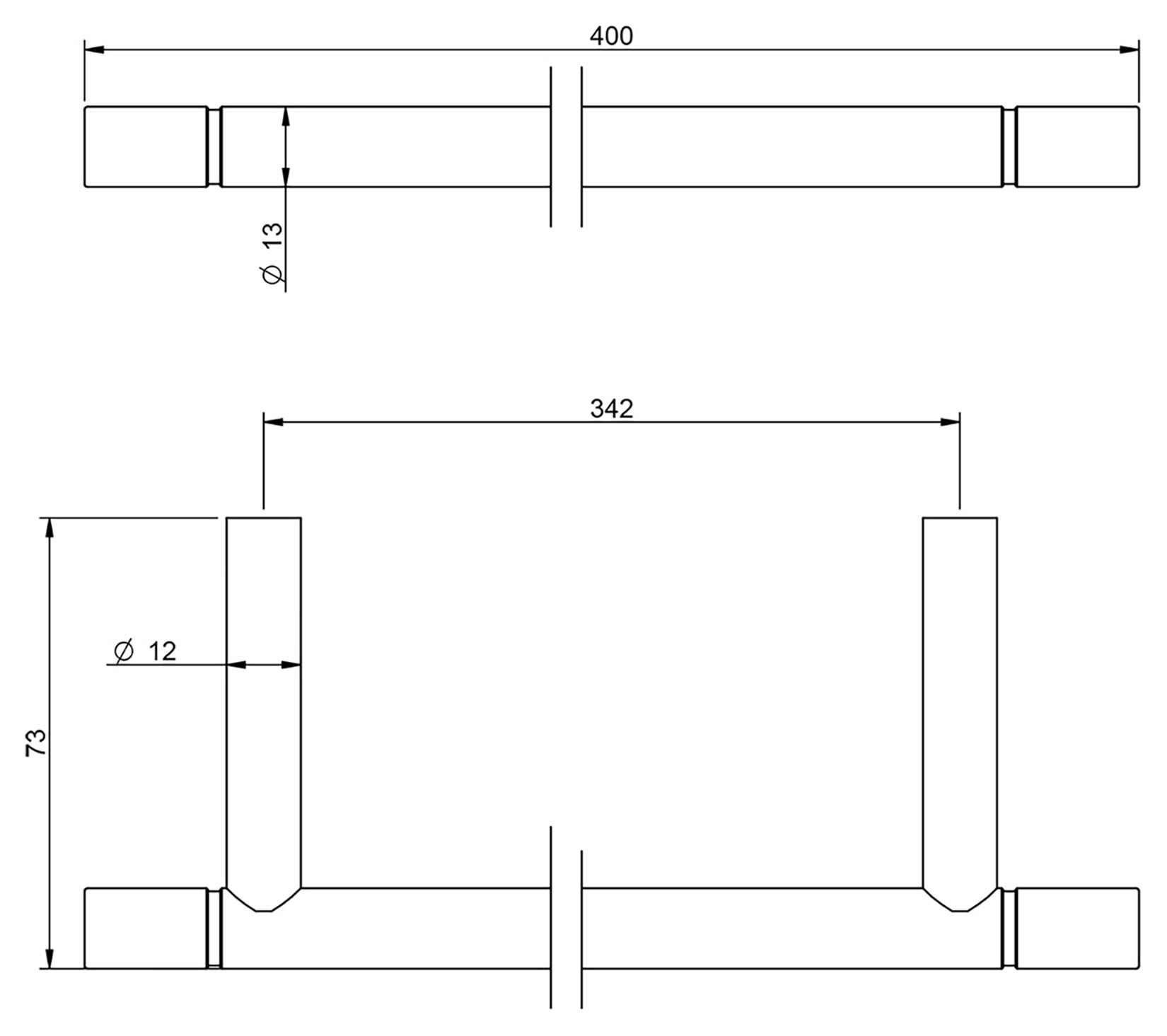 Rubinetterie Treemme 3M 40mm IT 4Z06 IS ZZ ZZ Portasalviette Per Bagno Installazione A Parete Lunghezza 40 cm Profondità 7,3 cm Materiale Acciaio Finitura Inox Spazzolato Opaco