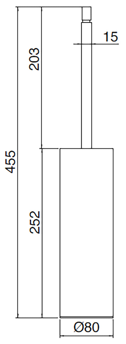Rubinetterie Treemme 3M 40mm IT 4Z07 IS ZZ ZZ Portascopino Per Bagno Installazione Ad Appoggio Altezza 455 mm Diametro Ø80 mm Materiale Acciaio Finitura Inox Spazzolato Opaco