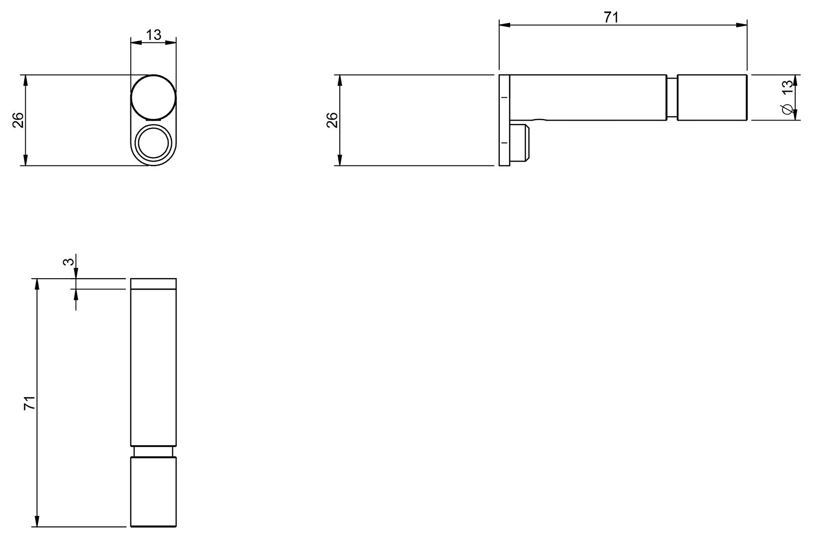 Rubinetterie Treemme 3M 40mm IT 4Z11 IS ZZ ZZ Porta Abiti Accappatoi Per Bagno Installazione A Parete Lunghezza 71 mm Materiale Acciaio Finitura Inox Spazzolato Opaco