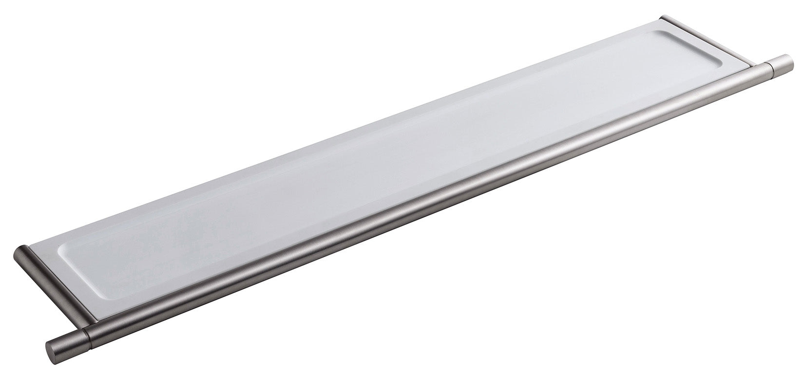 Rubinetterie Treemme 3M 40mm IT 4Z26 IS ZZ ZZ Mensola Per Bagno Installazione A Parete Lunghezza 56,8 cm Profondità 10,3 cm Supporto Materiale Acciaio Finitura Inox Spazzolato Opaco Con Piano In Pom C Bianco