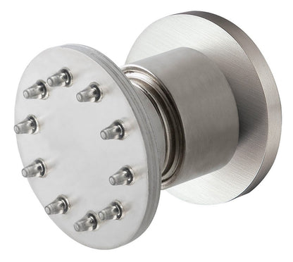 Rubinetterie Treemme 3M 40mm IT RTBR 320 IS Soffione Doccia Laterale A Parete Tondo Funzione Acqua Pioggia Diametro Ø 50 mm Stile Moderno Materiale Acciaio Finitura Inox Spazzolato Opaco Portata Acqua 4 Litri Al Minuto