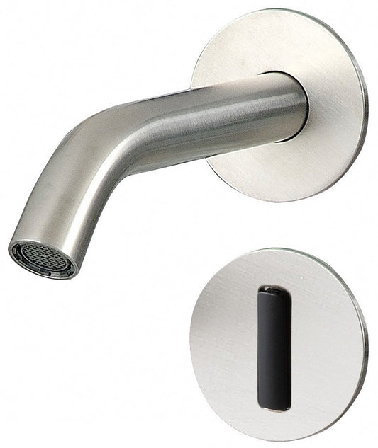 Rubinetterie Treemme 3M Electronic Washbasin Tap RWIT 1395 IS EL + RWIT 1395 ZZ MX Rubinetto Elettronico Con Fotocellula Per Lavabo 154 Parete 2 Fori Elettrico Miscelazione Termostatica Lunghezza 162 mm Parte Interna Esterna Incluse Acciaio Inox