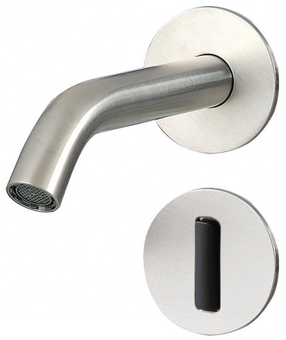 Rubinetterie Treemme 3M Electronic Washbasin Tap RWIT 1395 IS EL + RWIT 1395 ZZ 01 Rubinetto Elettronico Con Fotocellula Per Lavabo 154 Parete 2 Fori Elettrico Standard Solo Acqua Fredda Lunghezza 162 mm Parte Interna Esterna Incluse Acciaio Inox