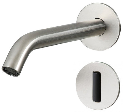 Rubinetterie Treemme 3M Electronic Washbasin Tap RWIT 1396 IS EL + RWIT 1395 ZZ MX Rubinetto Elettronico Con Fotocellula Per Lavabo 204 Parete 2 Fori Elettrico Miscelazione Termostatica Lunghezza 212 mm Parte Interna Esterna Incluse Acciaio Inox