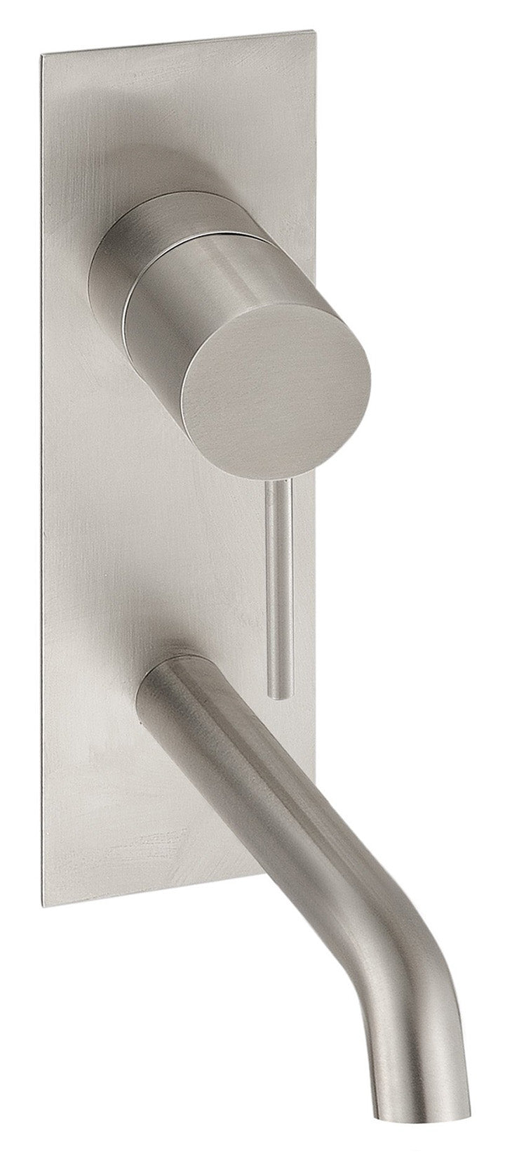 Rubinetterie Treemme 3M 40mm RWIT 13B2 IS 01 + RWIT 51A5 ZZ 01 Miscelatore Monocomando Lavabo Incasso 150 Muro 1 Leva 2 Fori Meccanico Moderno Lunghezza 158mm Piastra Verticale Staffa Cartongesso Acciaio Inox Spazzolato Opaco Parte Interna Esterna Incluse