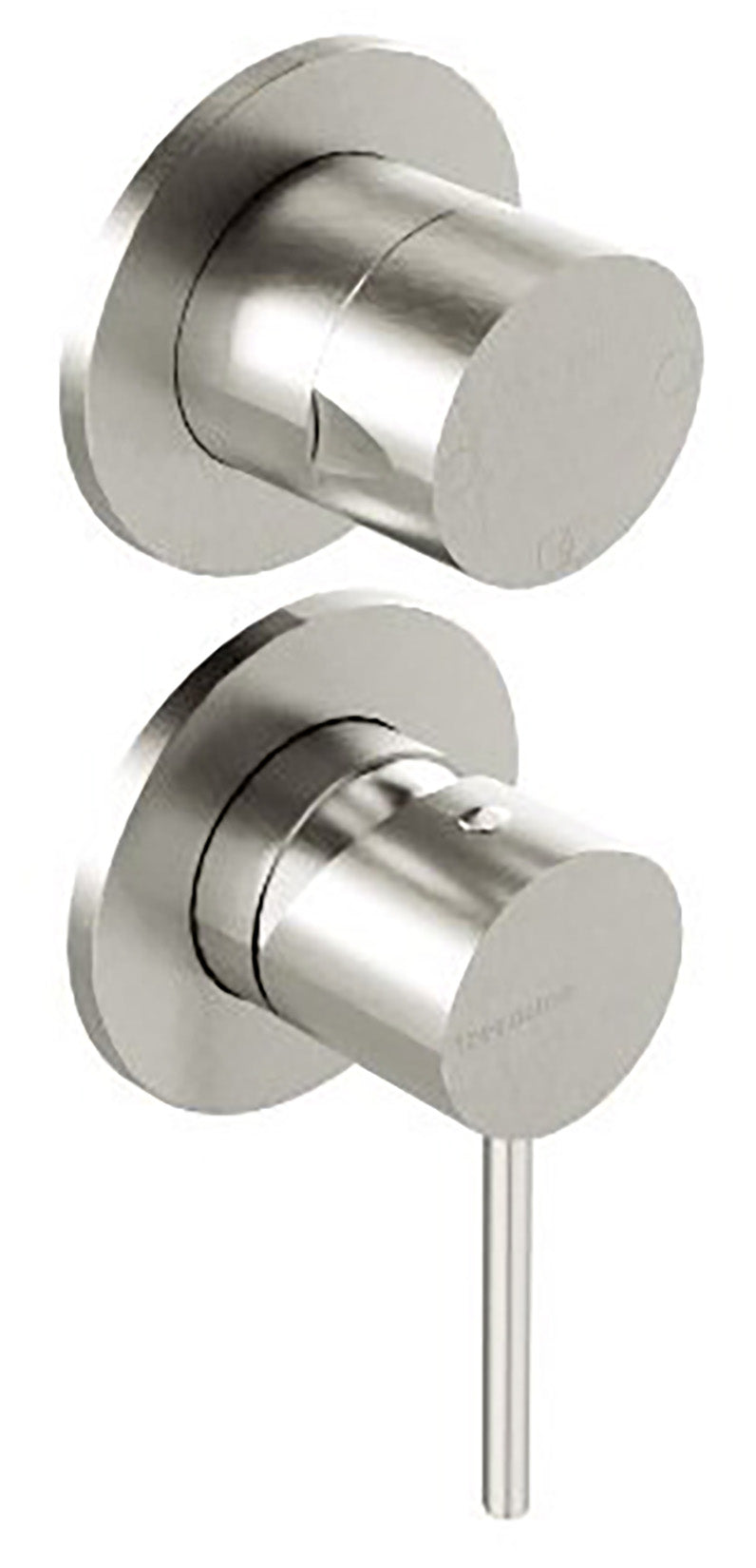 Rubinetterie Treemme 3M 40mm RWIT 13C2 IS 02 + RWIT 22A2 ZZ 01 Miscelatore Monocomando Doccia Incasso Muro Meccanico Deviatore 2 Vie 2 Fori 1 Leva Posizione Verticale Staffa Cartongesso Acciaio Inox Spazzolato Opaco Parte Interna Esterna Incluse