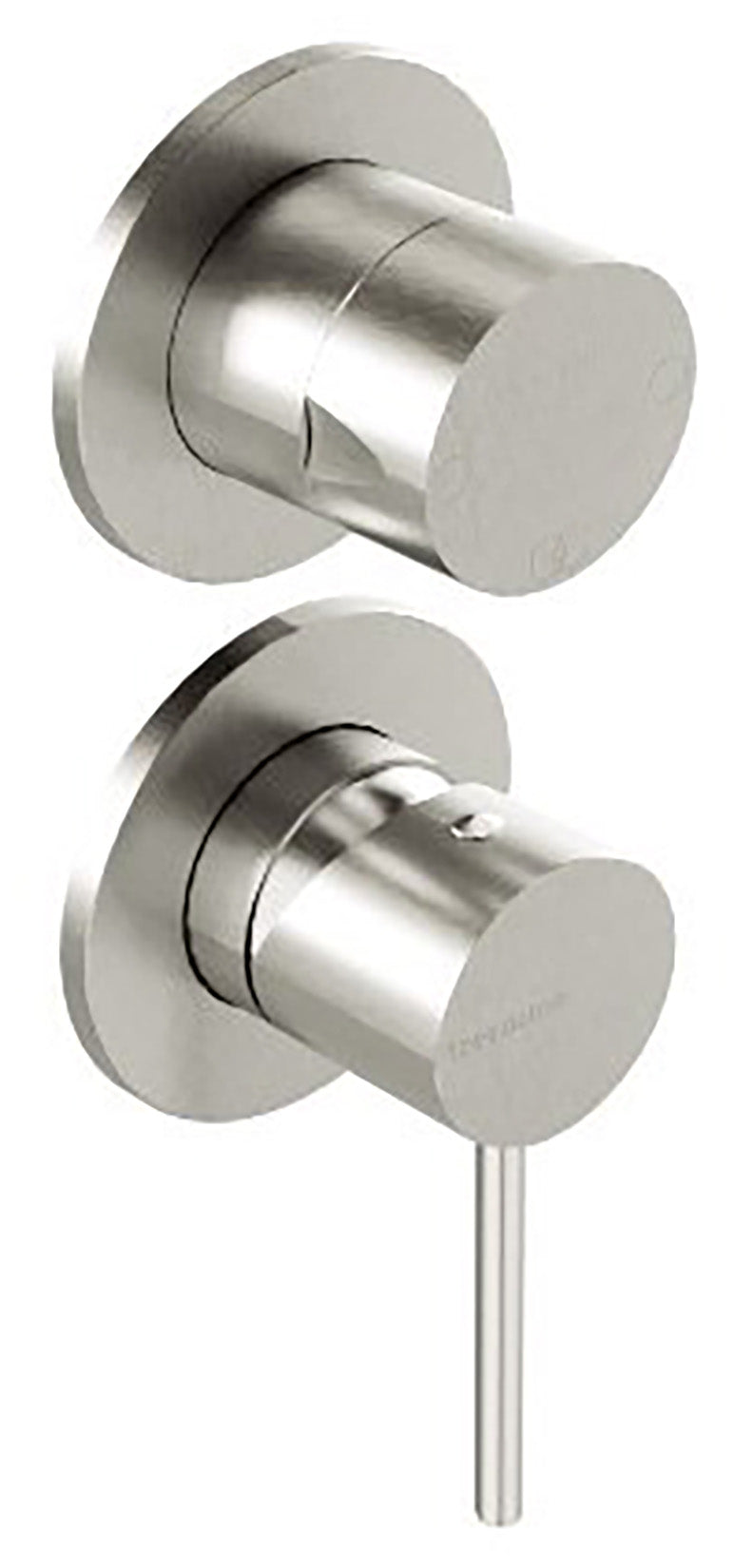 Rubinetterie Treemme 3M 40mm RWIT 13C3 IS 02 + RWIT 22A2 ZZ 01 Miscelatore Monocomando Doccia Incasso Muro Meccanico Deviatore 3 Vie 2 Fori 1 Leva Posizione Verticale Staffa Cartongesso Acciaio Inox Spazzolato Opaco Parte Interna Esterna Incluse
