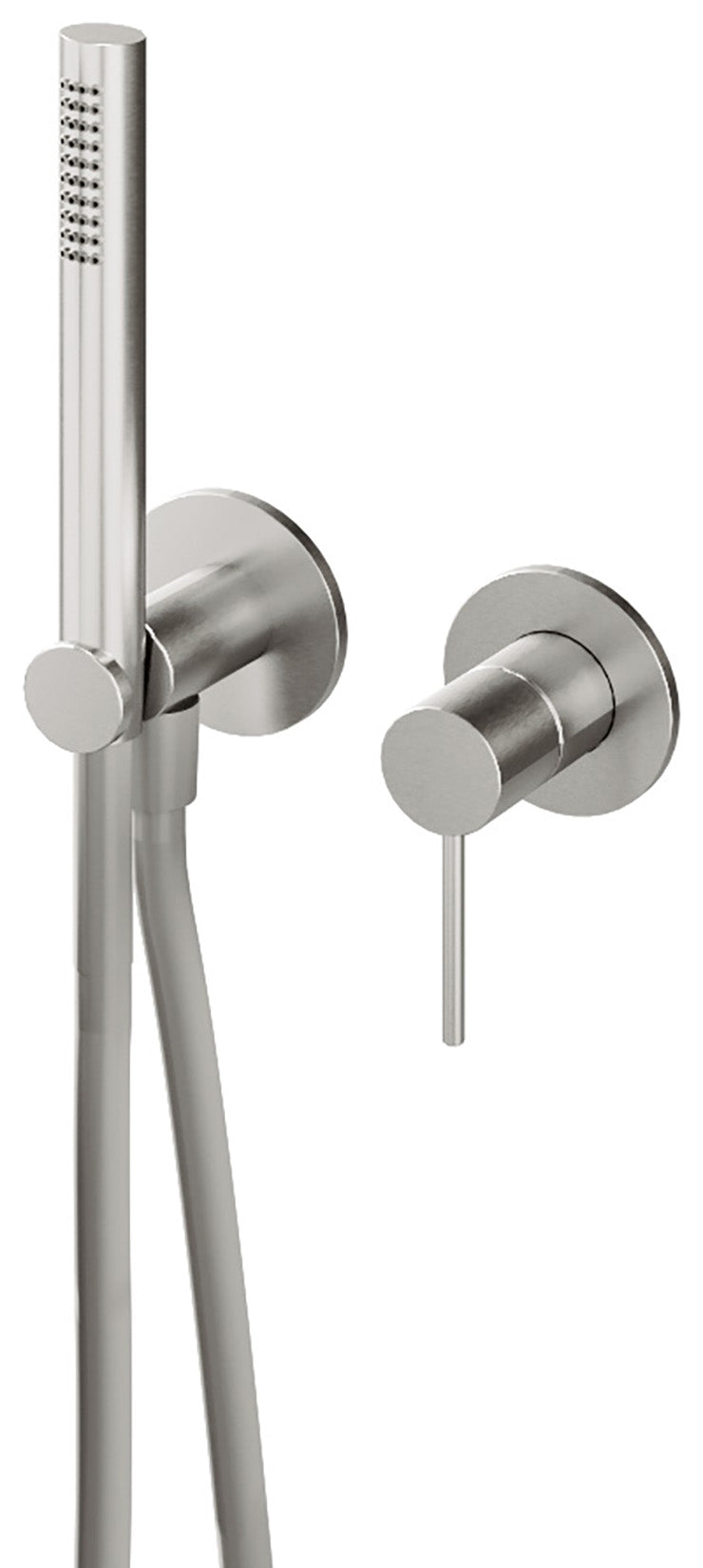 Rubinetterie Treemme 40MM Miscelatore Monocomando Meccanico Doccia Incasso A Parete Una Manopola 2 Fori Una Via Stile Moderno Materiale Acciaio Finitura Acciaio Spazzolato Opaco Inox Parte Interna Esterna Incluse