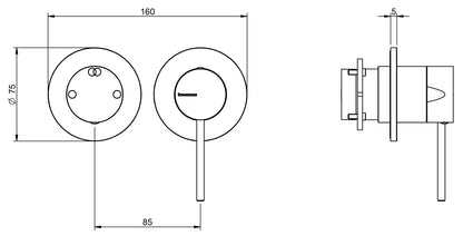 Rubinetterie Treemme 3M 40mm RWIT 13F2 IS 02 + RWIT 22A2 ZZ 01 Miscelatore Monocomando Doccia Incasso Muro Meccanico Deviatore 2 Vie 2 Fori 1 Leva Posizione Orizzontale Staffa Cartongesso Acciaio Inox Spazzolato Opaco Parte Interna Esterna Incluse