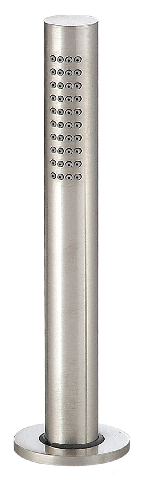 Rubinetterie Treemme 3M 40mm RWIT 6006 IS 25 Doccetta Estraibile a Mano Bordo Vasca Ad Appoggio Forma Tonda Materiale Accaio Finitura Inox Spazzolato Opaco Flessibile PVC 1,5 Metri Stile Moderno Uscita Acqua Pioggia Portata Acqua 8 Litri Al Minuto