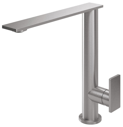 Rubinetterie Treemme 3M 5mm IT 2831 IS 5P ZZ Miscelatore Monocomando Lavello Per Cucina Lavanderia Lavatoi Appoggio 1 Leva Monoforo Meccanico Stile Moderno Forma Quadra Collo Girevole 360° Altezza 250 mm Lunghezza 263 mm Acciaio Inox Spazzolato Opaco