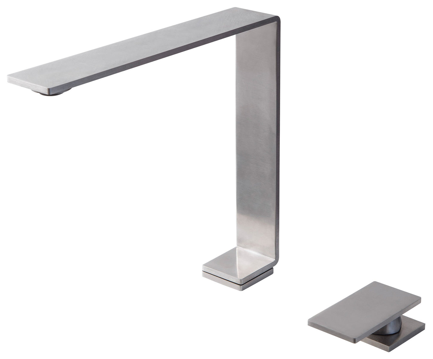 Rubinetterie Treemme 3M 5mm IT 2833 IS 5M ZZ Miscelatore Monocomando Lavello Per Cucina Lavanderia Lavatoi Appoggio 1 Leva 2 Fori Meccanico Stile Moderno Forma Quadra Collo Girevole 360° Altezza 230 mm Lunghezza 255 mm Acciaio Inox Spazzolato Opaco