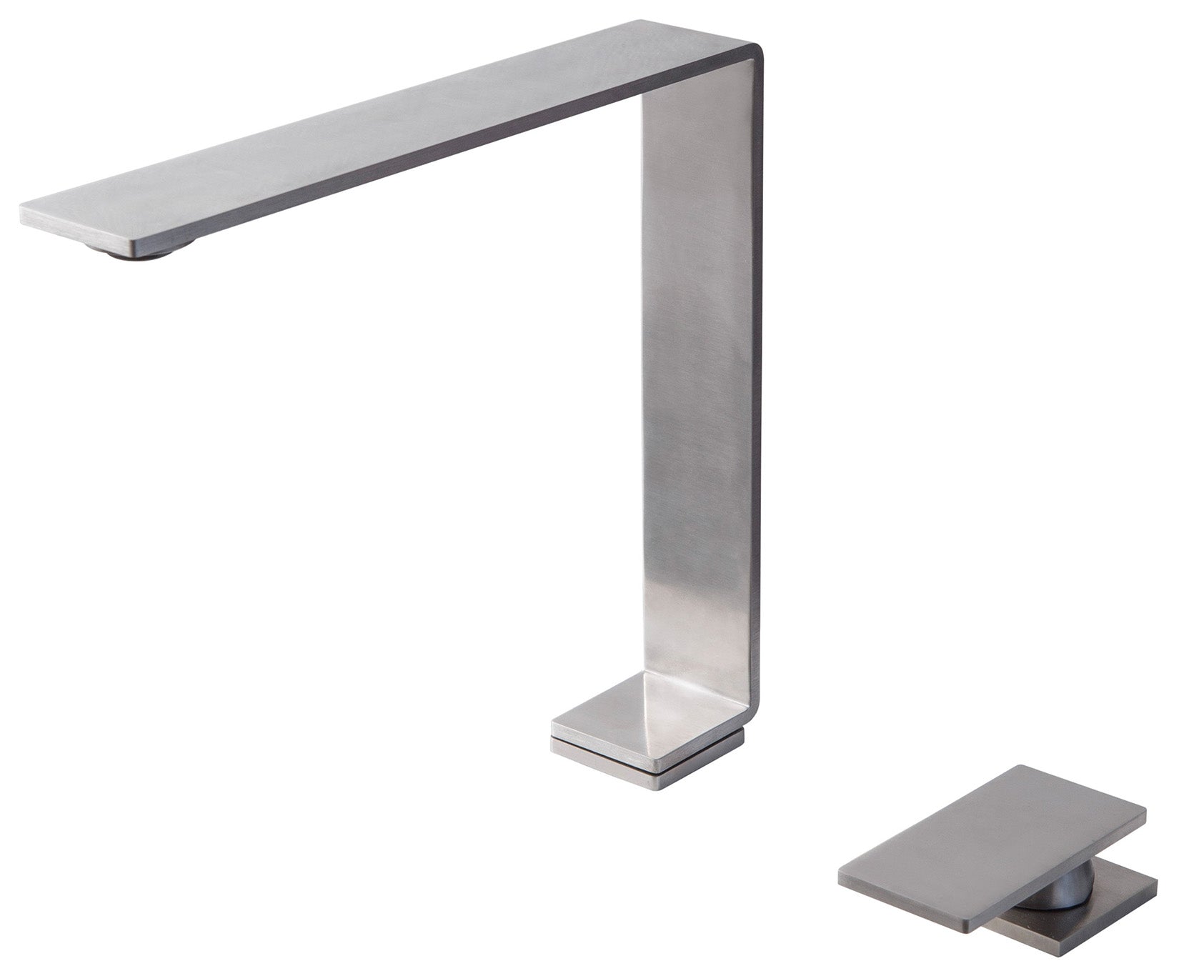 Rubinetterie Treemme 3M 5mm IT 2833 IS 5M ZZ Miscelatore Monocomando Lavello Per Cucina Lavanderia Lavatoi Appoggio 1 Leva 2 Fori Meccanico Stile Moderno Forma Quadra Collo Girevole 360° Altezza 230 mm Lunghezza 255 mm Acciaio Inox Spazzolato Opaco