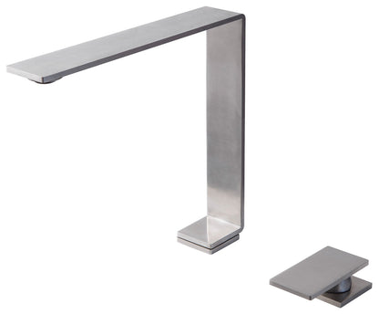 Rubinetterie Treemme 3M 5mm IT 2833 IS 5M ZZ Miscelatore Monocomando Lavello Per Cucina Lavanderia Lavatoi Appoggio 1 Leva 2 Fori Meccanico Stile Moderno Forma Quadra Collo Girevole 360° Altezza 230 mm Lunghezza 255 mm Acciaio Inox Spazzolato Opaco