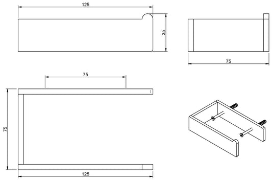 Rubinetterie Treemme 3M 5MM IT 9001 IS ZZ ZZ Portacarta Bagno Incasso A Parete Materiale Acciaio INOX Finitura Acciaio Spazzolato