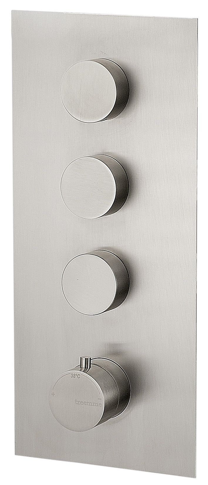 Rubinetterie Treemme 3M 5MM RWIT 2594 IS 03 + RWIT 7294 ZZ 30 Miscelatore Monocomando Termostatico Doccia Incasso A Parete Con Piastra 3 Uscite Quattro Fori Una Manopola Stile Moderno Acciaio Inox Parte Esterna Interna Incluse