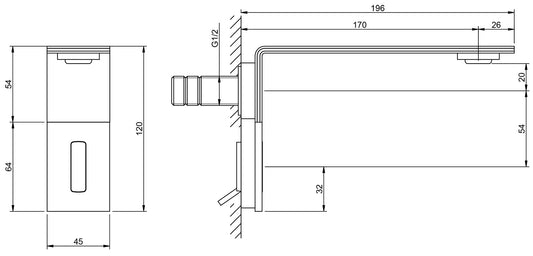 Rubinetterie Treemme 3M Electronic Washbasin Tap RWIT 2895 IS EL + RWIT 2895 ZZ MX Rubinetto Elettronico Fotocellula Lavabo 170 Alimentazione Elettrica Miscelazione Termostatica Muro Altezza 120 Lunghezza 196 mm Parte Interna Esterna Incluse Acciaio Inox