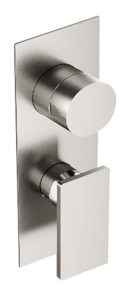 Rubinetterie Treemme 3M 5MM RWIT 28A2 IS 01 + RWIT 22A2 ZZ 01 Miscelatore Monocomando Meccanico Doccia Incasso A Parete Con Piastra E Deviatore 2 Uscite Due Fori Una Manopola Stile Moderno Acciaio Inox Parte Esterna Interna Incluse