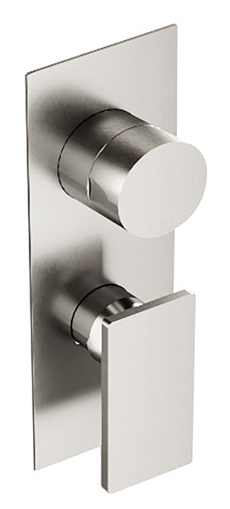 Rubinetterie Treemme 3M 5MM RWIT 28A3 IS 01 + RWIT 22A2 ZZ 01 Miscelatore Monocomando Meccanico Doccia Incasso A Parete Con Piastra E Deviatore 3 Uscite Due Fori Una Manopola Stile Moderno Acciaio Inox Parte Interna Esterna Incluse