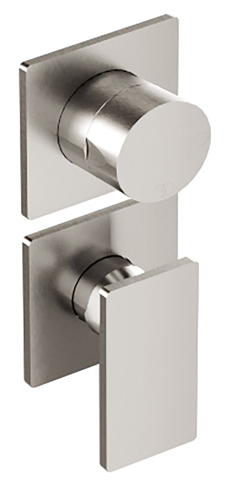 Rubinetterie Treemme 3M 5MM RWIT 28C2 IS 01 + RWIT 22A2 ZZ 01 Miscelatore Monocomando Doccia Incasso Parete Meccanico Deviatore 2 Vie Due Fori 1 Leva Posizione Verticale Staffa Cartongesso Acciaio Inox Spazzolato Opaco Parte Interna Esterna Incluse