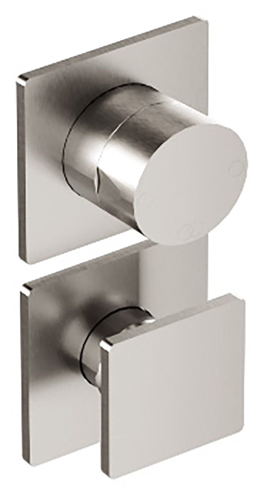Rubinetterie Treemme 3M 5MM RWIT 28C2 IS 03 + RWIT 22A2 ZZ 01 Miscelatore Monocomando Doccia Incasso Parete Meccanico Deviatore 2 Vie Due Fori 1 Manopola Posizione Verticale Staffa Cartongesso Acciaio Inox Spazzolato Opaco Parte Interna Esterna Incluse