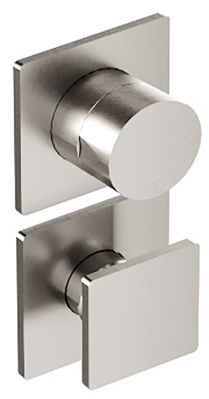 Rubinetterie Treemme 3M 5MM RWIT 28C2 IS 03 + RWIT 22A2 ZZ 01 Miscelatore Monocomando Doccia Incasso Parete Meccanico Deviatore 2 Vie Due Fori 1 Manopola Posizione Verticale Staffa Cartongesso Acciaio Inox Spazzolato Opaco Parte Interna Esterna Incluse