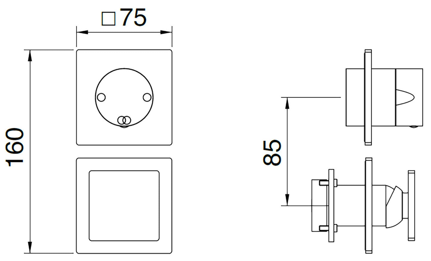 Rubinetterie Treemme 3M 5MM RWIT 28C2 IS 03 + RWIT 22A2 ZZ 01 Miscelatore Monocomando Doccia Incasso Parete Meccanico Deviatore 2 Vie Due Fori 1 Manopola Posizione Verticale Staffa Cartongesso Acciaio Inox Spazzolato Opaco Parte Interna Esterna Incluse
