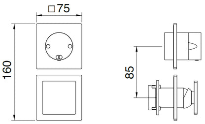 Rubinetterie Treemme 3M 5MM RWIT 28C2 IS 03 + RWIT 22A2 ZZ 01 Miscelatore Monocomando Doccia Incasso Parete Meccanico Deviatore 2 Vie Due Fori 1 Manopola Posizione Verticale Staffa Cartongesso Acciaio Inox Spazzolato Opaco Parte Interna Esterna Incluse