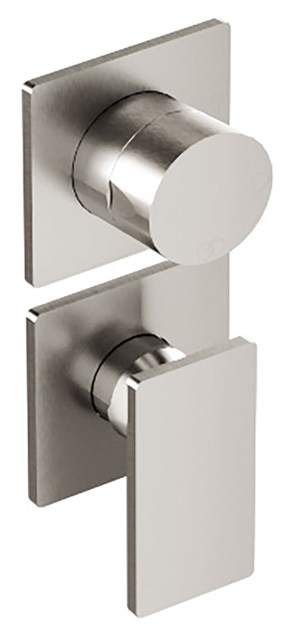 Rubinetterie Treemme 3M 5MM RWIT 28C3 IS 01 + RWIT 22A2 ZZ 01 Miscelatore Monocomando Doccia Incasso Parete Meccanico Deviatore 3 Vie Due Fori 1 Leva Posizione Verticale Staffa Cartongesso Acciaio Inox Spazzolato Opaco Parte Interna Esterna Incluse