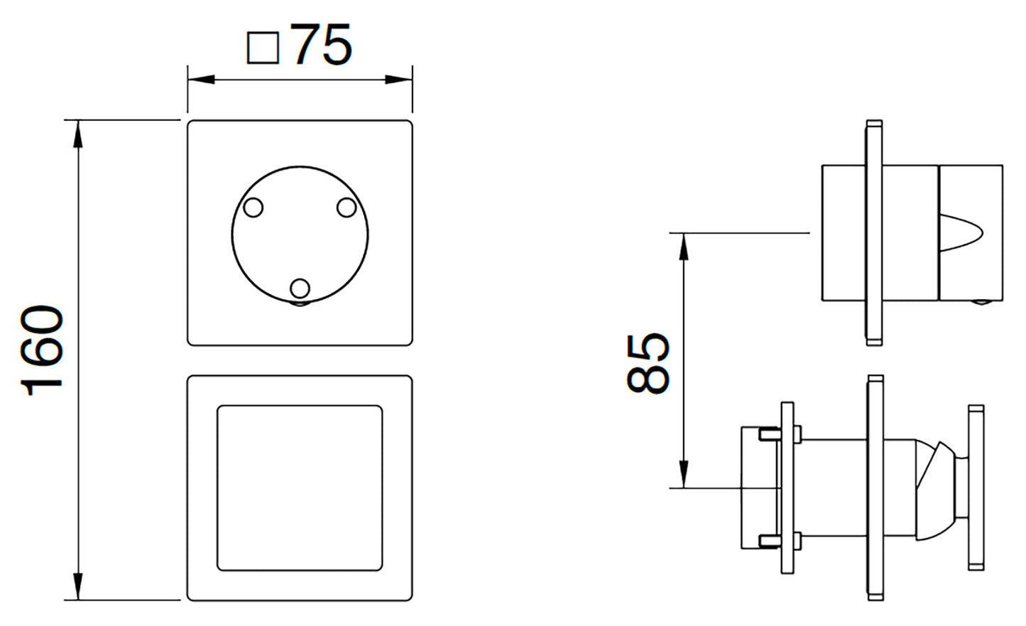 Rubinetterie Treemme 3M 5MM RWIT 28C3 IS 03 + RWIT 22A2 ZZ 01 Miscelatore Monocomando Doccia Incasso Parete Meccanico Deviatore 3 Vie Due Fori 1 Manopola Posizione Verticale Staffa Cartongesso Acciaio Inox Spazzolato Opaco Parte Interna Esterna Incluse