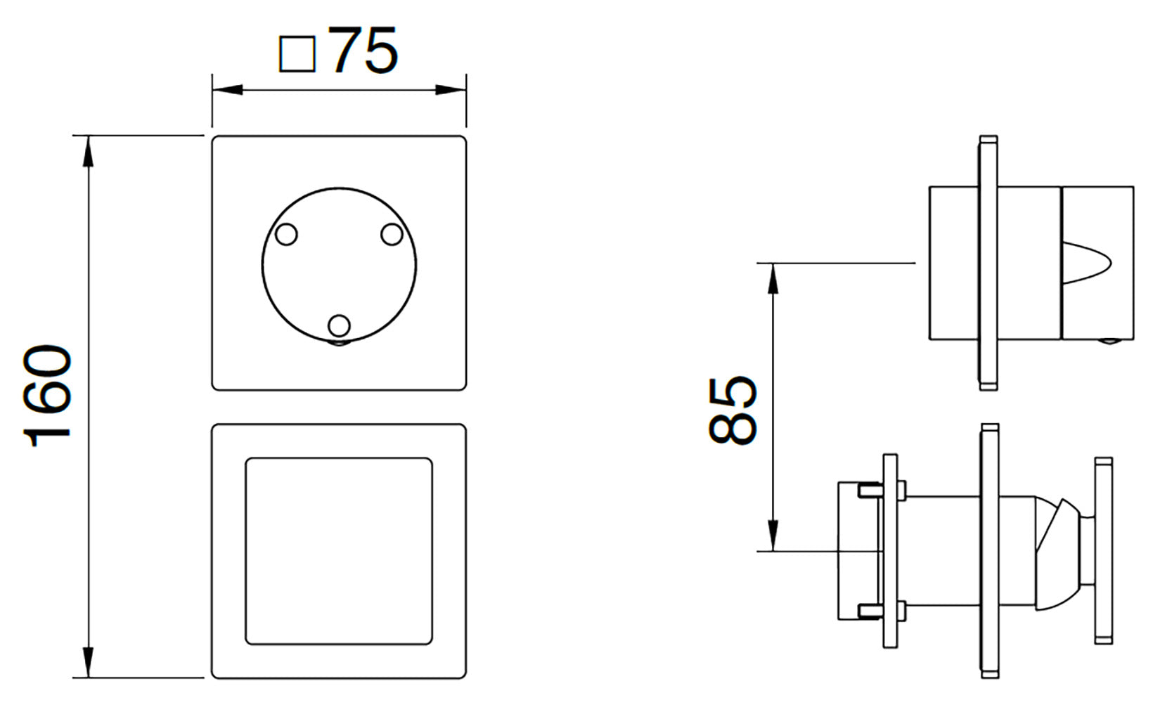 Rubinetterie Treemme 3M 5MM RWIT 28C3 IS 03 + RWIT 22A2 ZZ 01 Miscelatore Monocomando Doccia Incasso Parete Meccanico Deviatore 3 Vie Due Fori 1 Manopola Posizione Verticale Staffa Cartongesso Acciaio Inox Spazzolato Opaco Parte Interna Esterna Incluse