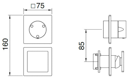Rubinetterie Treemme 3M 5MM RWIT 28C3 IS 03 + RWIT 22A2 ZZ 01 Miscelatore Monocomando Doccia Incasso Parete Meccanico Deviatore 3 Vie Due Fori 1 Manopola Posizione Verticale Staffa Cartongesso Acciaio Inox Spazzolato Opaco Parte Interna Esterna Incluse