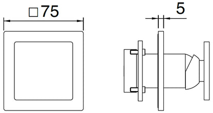 Rubinetterie Treemme 3M 5MM RWIT 28C8 IS 04 + RWIT 51A8 ZZ 03 Miscelatore Monocomando Monoforo Meccanico Remoto Lavabo Doccia Incasso A Parete Con Piastra Una Manopola 1 Via Stile Moderno Acciaio Inox
