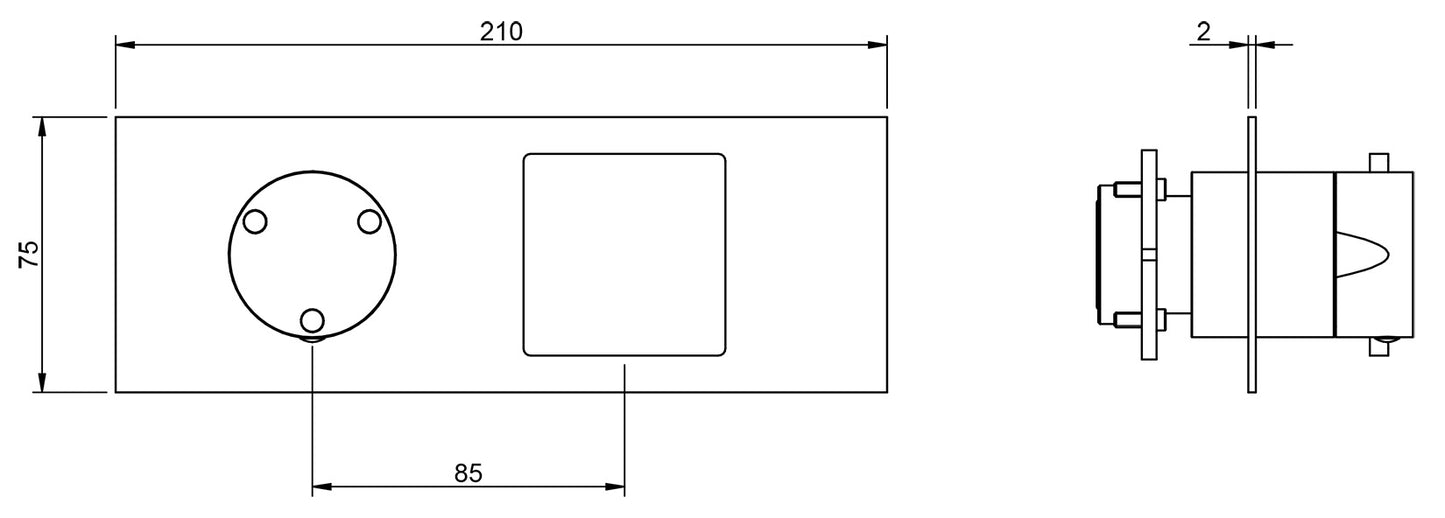 Rubinetterie Treemme 3M 5MM RWIT 28E3 IS 03 + RWIT 22A2 ZZ 01 Miscelatore Monocomando Doccia Incasso Muro Meccanico Deviatore 3 Vie Due Fori 1 Manopola Piastra Orizzontale Staffa Per Cartongesso Acciaio Inox Spazzolato Opaco Parte Interna Esterna Incluse