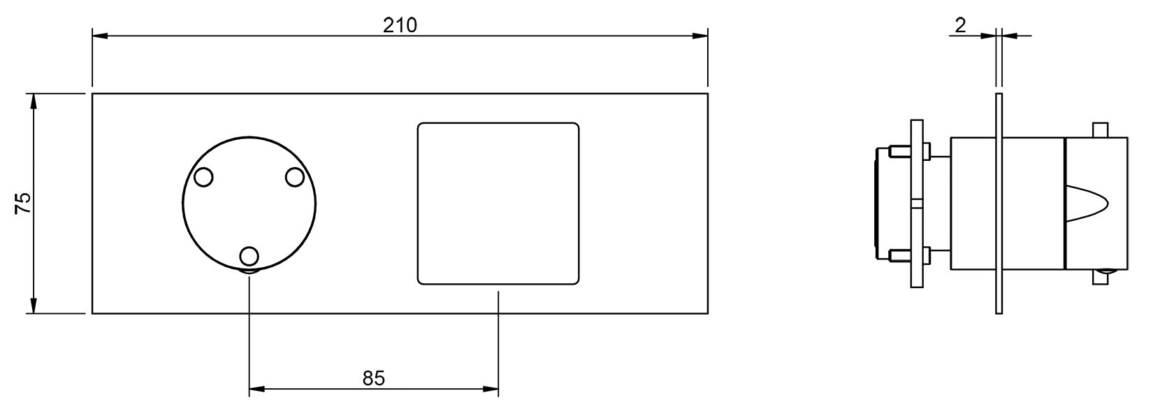 Rubinetterie Treemme 3M 5MM RWIT 28E3 IS 03 + RWIT 22A2 ZZ 01 Miscelatore Monocomando Doccia Incasso Muro Meccanico Deviatore 3 Vie Due Fori 1 Manopola Piastra Orizzontale Staffa Per Cartongesso Acciaio Inox Spazzolato Opaco Parte Interna Esterna Incluse