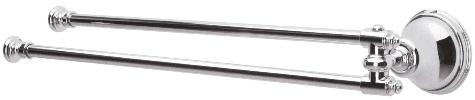 Rubinetterie Treemme 3M 8200 IT 8222 CC ZZ ZZ Portasalviette Mobile Doppio a Snodo Bandiera Girevole Per Bagno Installazione A Parete Forma Tonda Stile Classico Lunghezza 438 mm Profondità 81 mm Materiale Ottone Finitura Cromata