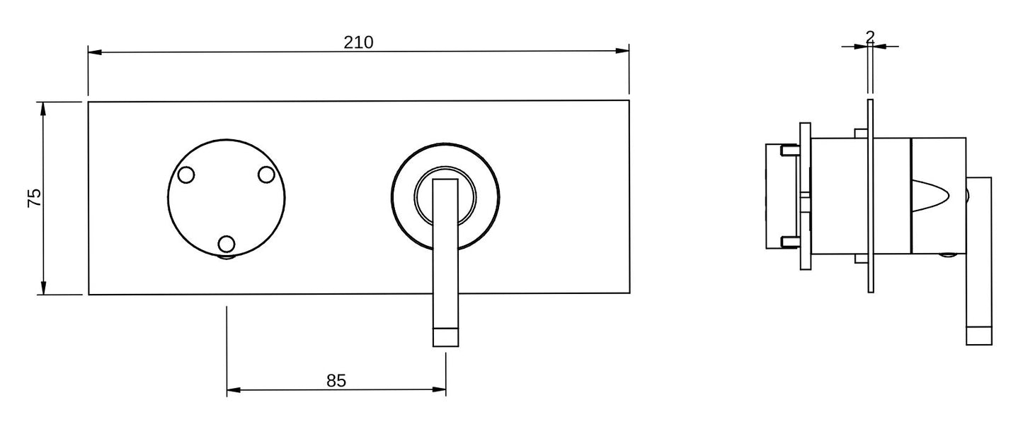 Rubinetterie Treemme 3M Arché RWIT 02E3 CC 01 + RWIT 22A2 ZZ 01 Miscelatore Monocomando Doccia Incasso Muro Con Deviatore 3 Uscite Meccanico Due Fori 1 Leva Con Piastra Orizzontale Staffa Per Cartongesso Ottone Cromata Parte Interna Esterna Incluse