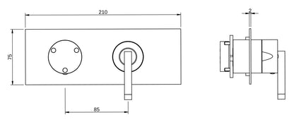 Rubinetterie Treemme 3M Arché RWIT 02E3 CC 01 + RWIT 22A2 ZZ 01 Miscelatore Monocomando Doccia Incasso Muro Con Deviatore 3 Uscite Meccanico Due Fori 1 Leva Con Piastra Orizzontale Staffa Per Cartongesso Ottone Cromata Parte Interna Esterna Incluse