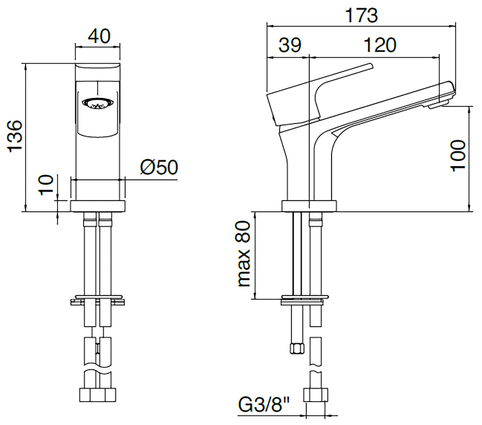 Rubinetterie Treemme 3M Contract Bamboo IT 5011 CC BM ZZ Miscelatore Monocomando Lavabo 100 Appoggio 1 Leva Monoforo Miscelazione Meccanica Stile Moderno Altezza 136 mm Lunghezza 173 mm Materiale Ottone Finitura Cromata