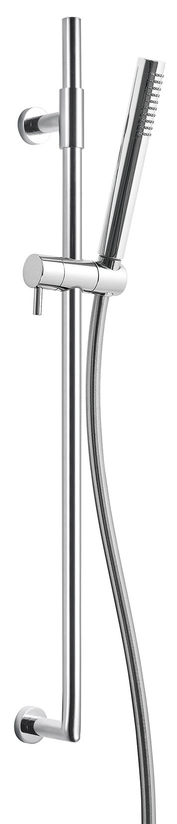 Rubinetterie Treemme 3M Bamboo IT 6529 CC ZZ ZZ Kit Asta Saliscendi Con Doccetta In Metallo e Flessibile In PVC 1,5 Metri Senza Presa Acqua a Muro Finitura Cromata