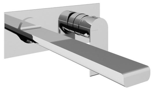 Rubinetterie Treemme 3M Bamboo RWIT 50A6 CC 01 + RWIT 51A5 ZZ 01 Miscelatore Monocomando Lavabo Incasso 230 Completo Parete 1 Leva 2 Fori Miscelazione Meccanica Moderno Con Piastra Lunghezza Bocca 250 mm Ottone Cromato Parte Interna Esterna Incluse