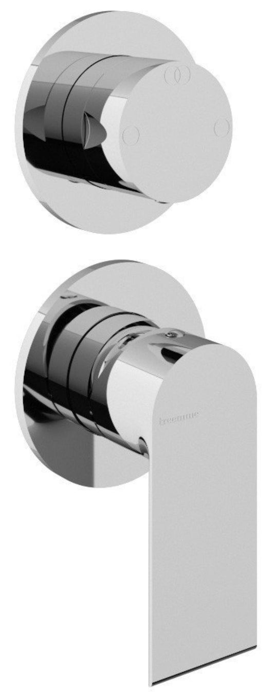 Rubinetterie Treemme 3M Bamboo RWIT 50C2 CC 01 + RWIT 22A2 ZZ 01 Miscelatore Monocomando Doccia Incasso Muro Con Deviatore 2 Uscite Meccanico Due Fori 1 Leva Posizione Verticale Staffa Per Cartongesso Ottone Cromata Parte Interna Esterna Incluse