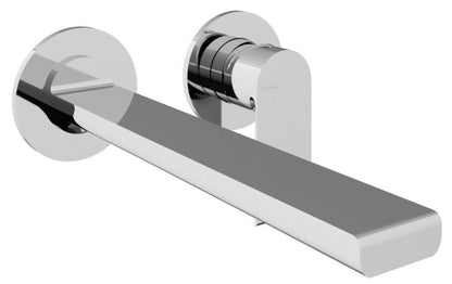 Rubinetterie Treemme 3M Bamboo RWIT 50C6 CC 01 + RWIT 51A5 ZZ 01 Miscelatore Monocomando Lavabo Incasso 233 Completo Parete 1 Leva 2 Fori Miscelazione Meccanica Moderno Lunghezza Bocca 253 mm Ottone Cromato Parte Interna Esterna Incluse