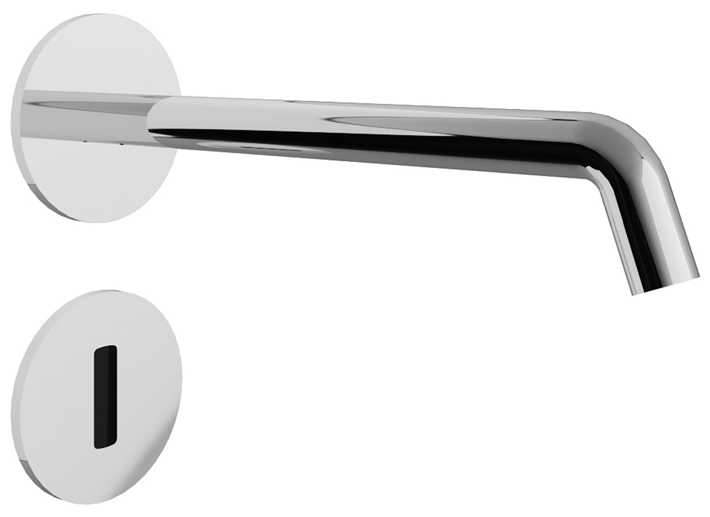 Rubinetterie Treemme 3M Electronic Washbasin Tap RWIT 6B96 CC 02 + RWIT 1395 ZZ 01 Rubinetto Elettronico Con Fotocellula Per Lavabo 226 Parete Alimentazione Batteria Standard Solo Acqua Fredda Lunghezza 235 mm Parte Interna Esterna Incluse Ottone Cromato