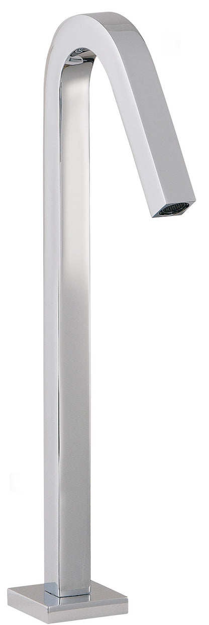 Rubinetterie Treemme 3M Electronic Washbasin Tap RWIT 7385 CC 15 Bocca Lavabo Da Piano 240 mm Getto di Erogazione Uscita Acqua Installazione Ad Appoggio Materiale Ottone Finitura Cromata Stile Moderno Forma Quadra Monoforo Altezza 335 mm Lunghezza 128 mm