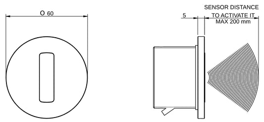 Rubinetterie Treemme 3M Electronic Washbasin Tap RWIT 2295 CC 20 + RWIT 6B95 ZZ MX Sensore Fotocellula Verticale da Muro Con Alimentazione a Batteria Miscelazione Termostatica Forma Tonda Monoforo Parte Interna Incasso Esterna Incluse Ottone Cromato