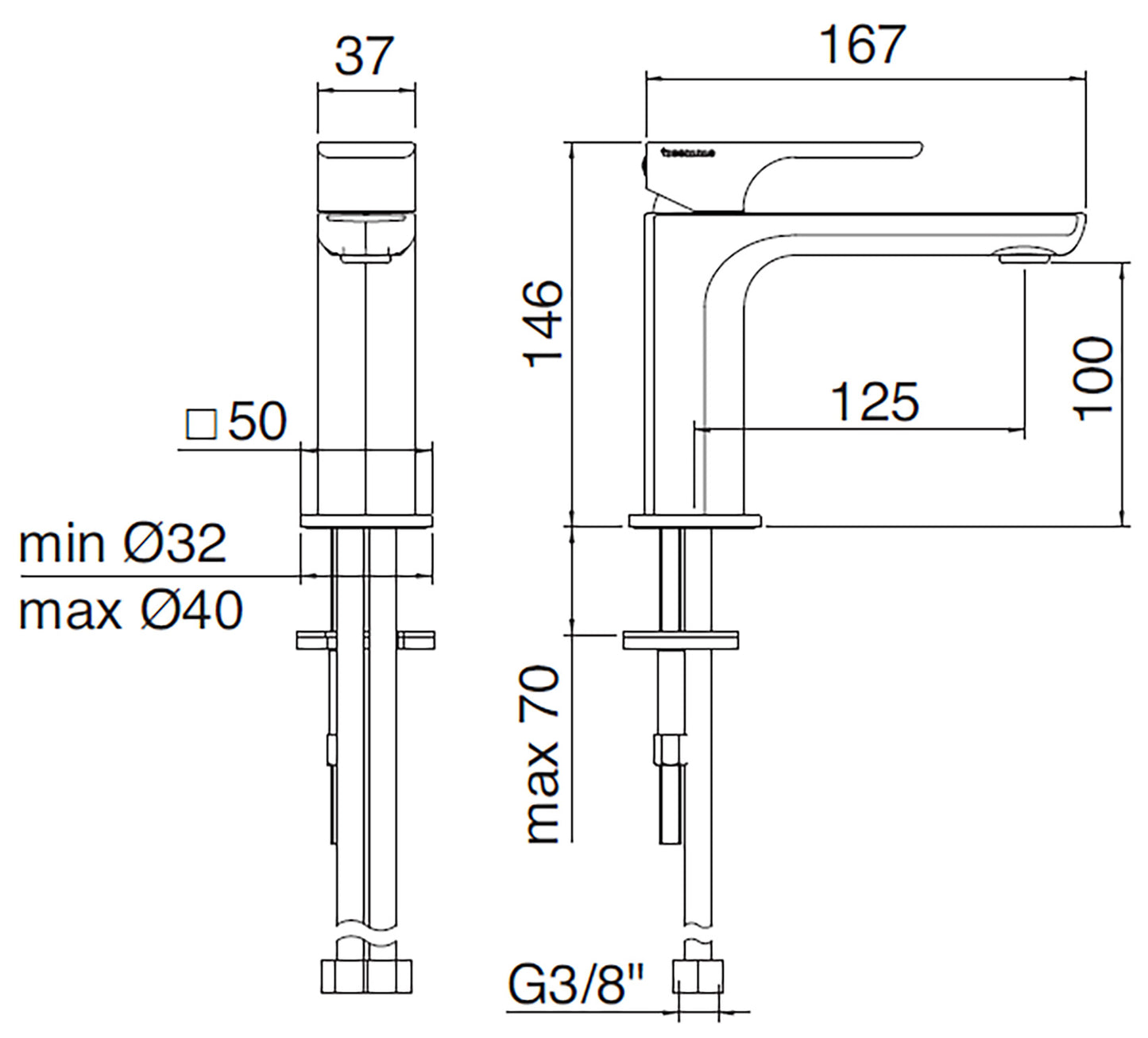 Rubinetterie Treemme 3M Hask IT 6A11 CC HA ZZ Miscelatore Lavabo 100 mm Monocomando Appoggio 1 Leva Monoforo Stile Moderno Altezza 146 mm Lunghezza 167 mm Areatore Orientabile Materiale Ottone Finitura Cromato